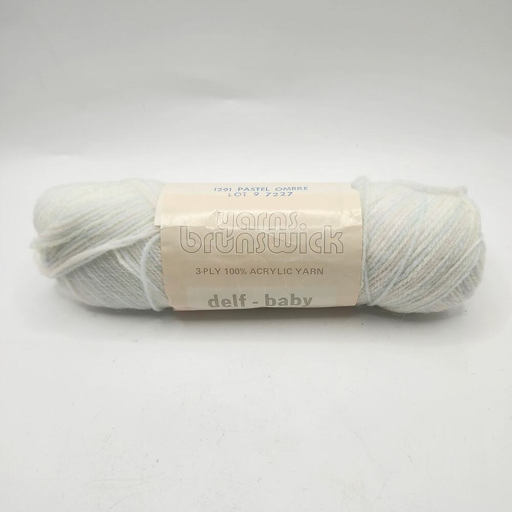 Vintage Brunswick Delf Baby Pastel Ombre 3 Ply Acrylic Yarn 1 Oz USA Pull Skein